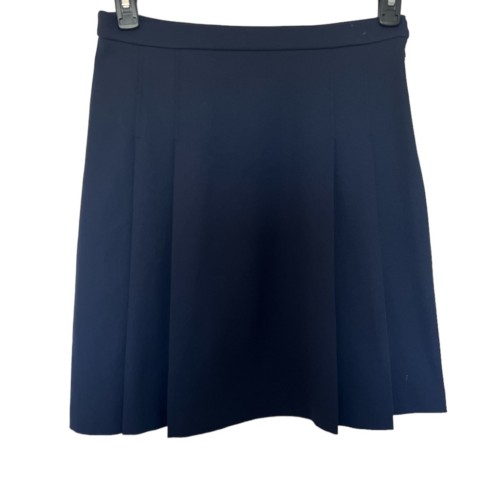EUC TORRY BURCH SPORT PLEADED NAVY BLUE COTTON SKIRT AIZE 6